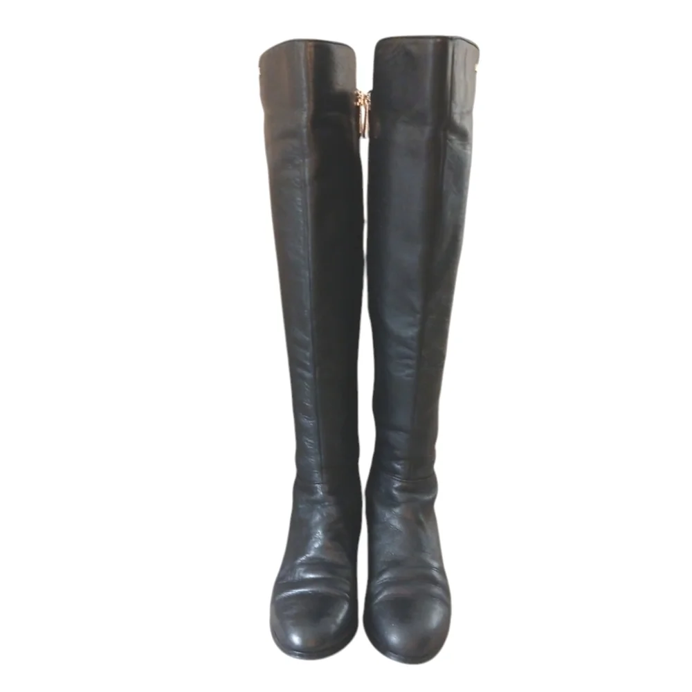 Michael Kors Bromley Black Riding Boots Women’s Knee High Leather Boots …